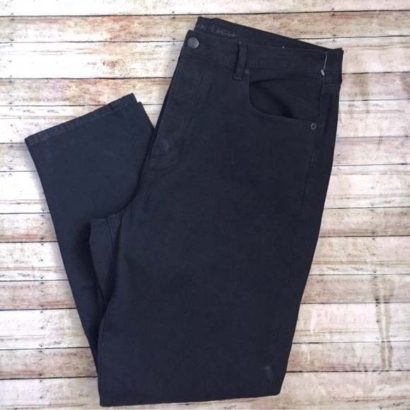 AMERICAN EAGLE Plus HI RISE GIRLFRIEND black jeans women’s size 14 XLong - Picture 2 of 10